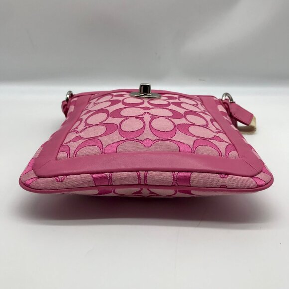 Coach Pink Signature Canvas Crossbody Bag 42664 - Picture 5 of 11